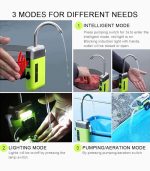 پمپ هوا و اکسیژن شارژی با LED، سه حالت عملکرد و فیلتر سهمرحلهای