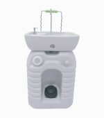 روشویی سیار کمپینگ با پدال پا و مخزن ۴۵ لیتری، دارای چرخ و ارتفاع قابل تنظیم
