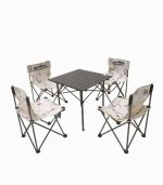 میز و صندلی تاشو کمپینگ ۴ تکه – آلومینیومی و سبک با پارچه مقاوم