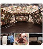 چادر تخت کمپینگ پرتابل ۲ نفره با پایه – ضدآب و مقاوم، همراه کیف حمل