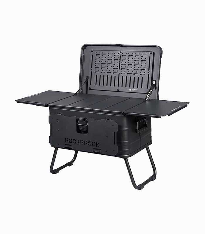 صندوق چندمنظوره کمپینگ تاشو ۵۰ لیتری با پایه – قابل استفاده به عنوان میز صندوق چندمنظوره کمپینگ تاشو ۵۰ لیتری با پایه – قابل استفاده به عنوان میز