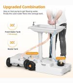 سینک قابل حمل کمپینگ 30 لیتری با مخزن آب و چرخ مدل CH30L