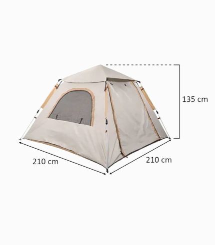 چادر کمپینگ پرتابل چهار فصل با سایهبانی هیدرولیک خودکار – مناسب ۳ تا ۴ نفر