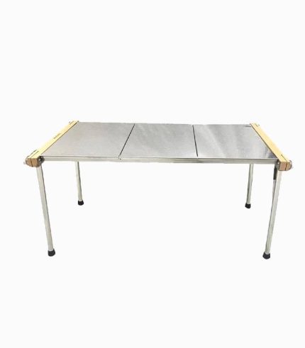 میز تاشو قابل حمل استیل ضدزنگ با کیف – مناسب کمپینگ، پیک‌نیک و باربیکیو