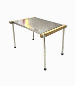 میز تاشو قابل حمل استیل ضدزنگ با کیف – مناسب کمپینگ، پیک‌نیک و باربیکیو