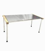 میز تاشو قابل حمل استیل ضدزنگ با کیف – مناسب کمپینگ، پیک‌نیک و باربیکیو