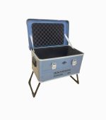 جعبه ذخیرهسازی آلومینیومی ۵۰ لیتری کمپینگ با پایه تاشو و قفل