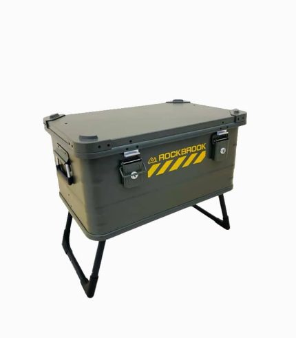 جعبه ذخیره‌سازی آلومینیومی ۵۰ لیتری کمپینگ با پایه تاشو و قفل