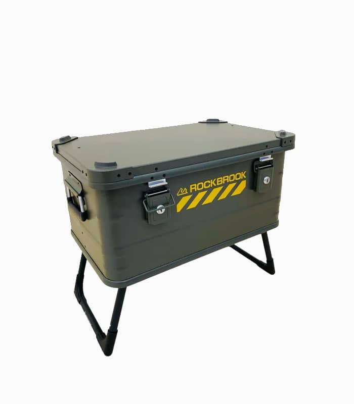 جعبه ذخیرهسازی آلومینیومی ۵۰ لیتری کمپینگ با پایه تاشو و قفل جعبه ذخیرهسازی آلومینیومی ۵۰ لیتری کمپینگ با پایه تاشو و قفل