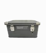 جعبه ذخیرهسازی آلومینیومی ۵۰ لیتری کمپینگ با پایه تاشو و قفل