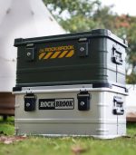 جعبه ذخیرهسازی آلومینیومی ۵۰ لیتری کمپینگ با پایه تاشو و قفل