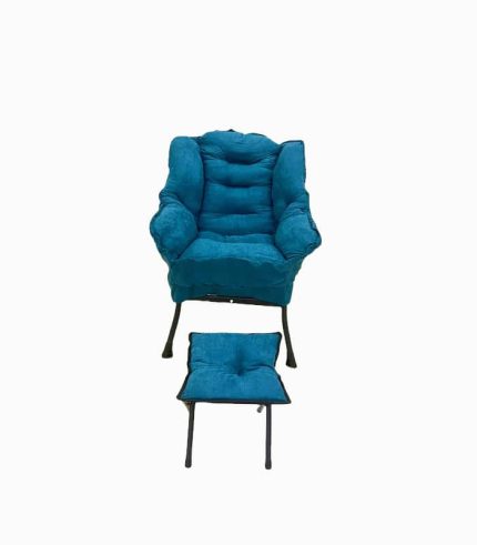 صندلی راحتی تاشو با دسته، جیب کناری و پاف زیرپایی