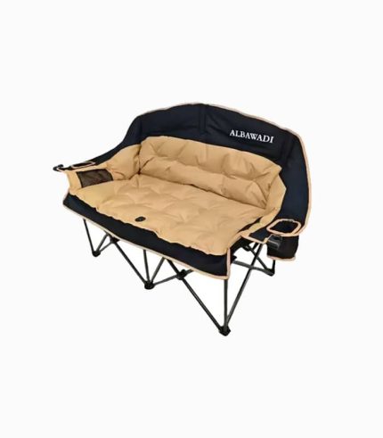 صندلی تاشو دونفره کمپینگ با جا لیوانی و کیف حمل
