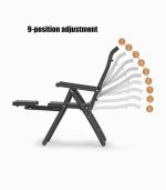 صندلی راحتی تاشو چهار فصل با بالشت و پاف زیرپایی