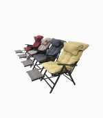 صندلی راحتی تاشو چهار فصل با بالشت و پاف زیرپایی