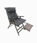 صندلی راحتی تاشو چهار فصل با بالشت و پاف زیرپایی