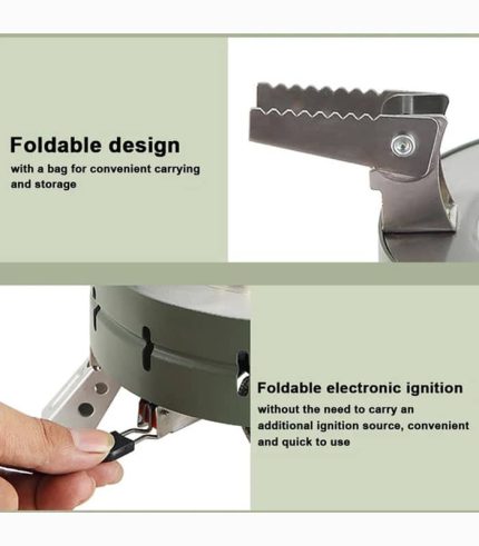 اجاق گاز کمپینگ تاشو قابل حمل با قدرت بالا و تنظیم شعله