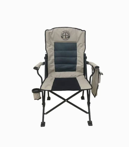 صندلی تاشو سنگین با جا لیوانی – مناسب کمپینگ، ساحل و ماهی‌گیری