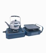 اجاق گاز کمپینگ تاشو قابل حمل دو شعله با گریل استیل ضدزنگ 16000 BTU