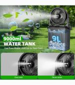 فن پرتابل اسپری دار با مخزن آب 9 لیتری و باتری شارژی 20000mAh مجهز به چراغ LED