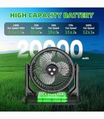 فن پرتابل اسپری دار با مخزن آب 9 لیتری و باتری شارژی 20000mAh مجهز به چراغ LED