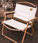 صندلی تاشو چوبی پرتابل برای کمپینگ و پیک‌نیک